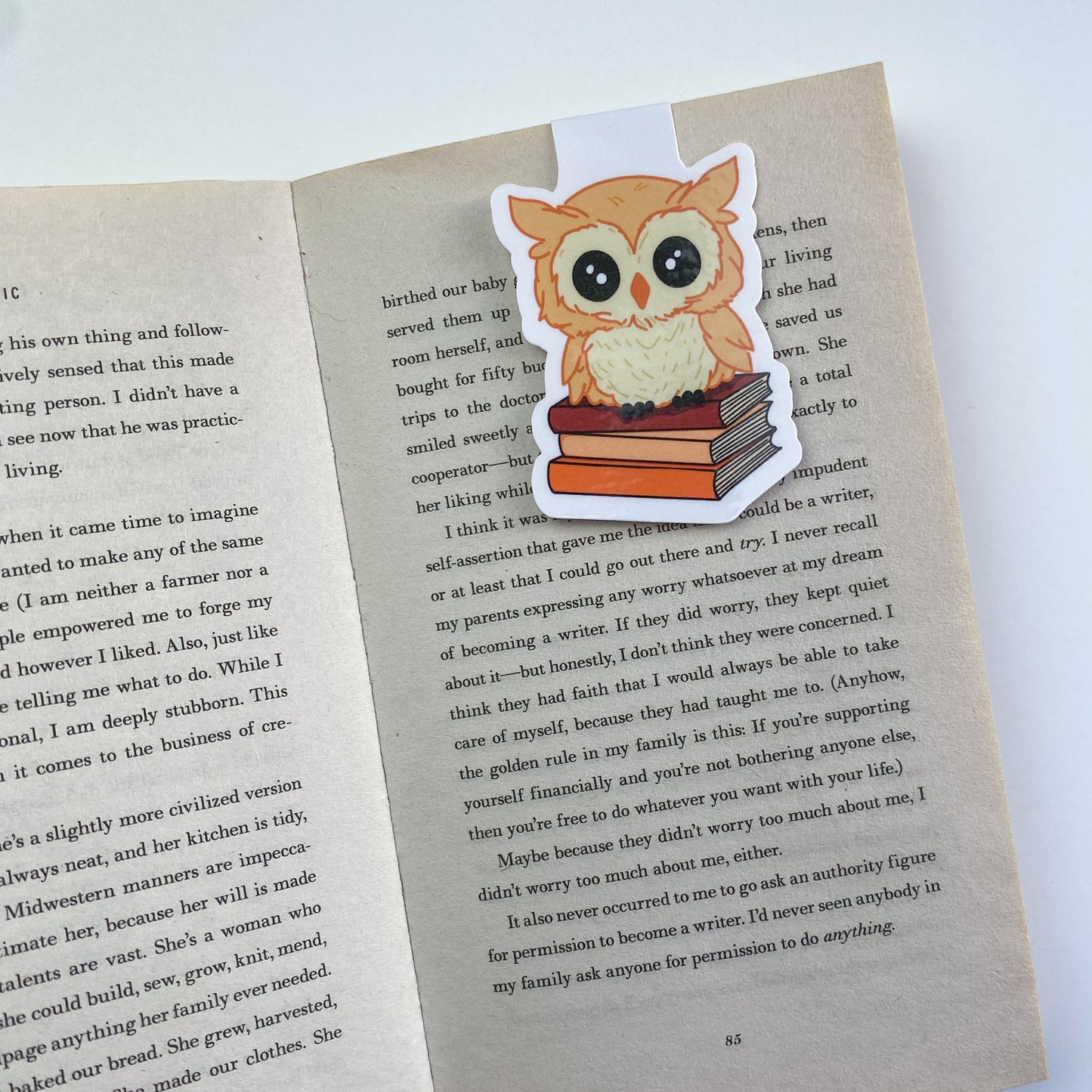 Marcapáginas Magnético - Otto con Libros - Búho estilo Kawaii