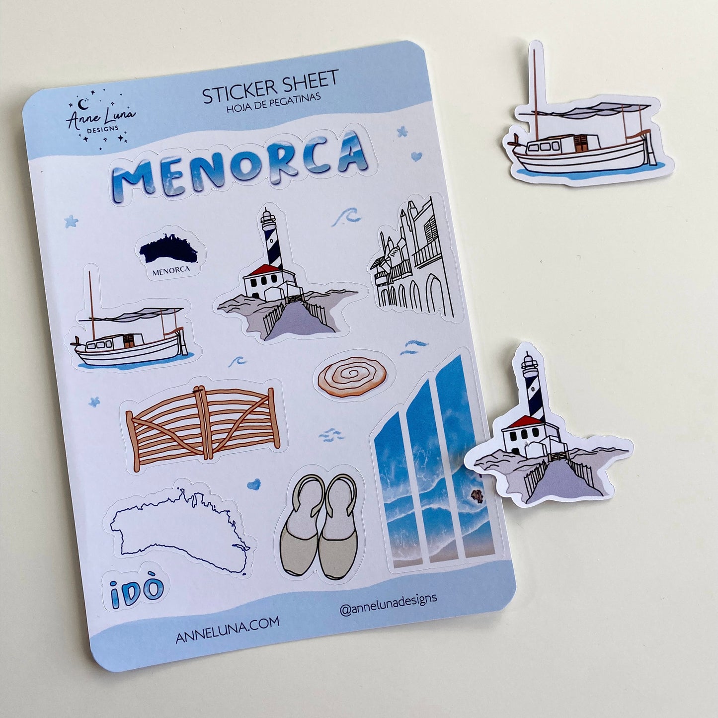 Menorca Sticker Sheet for Planner or Bullet Journal