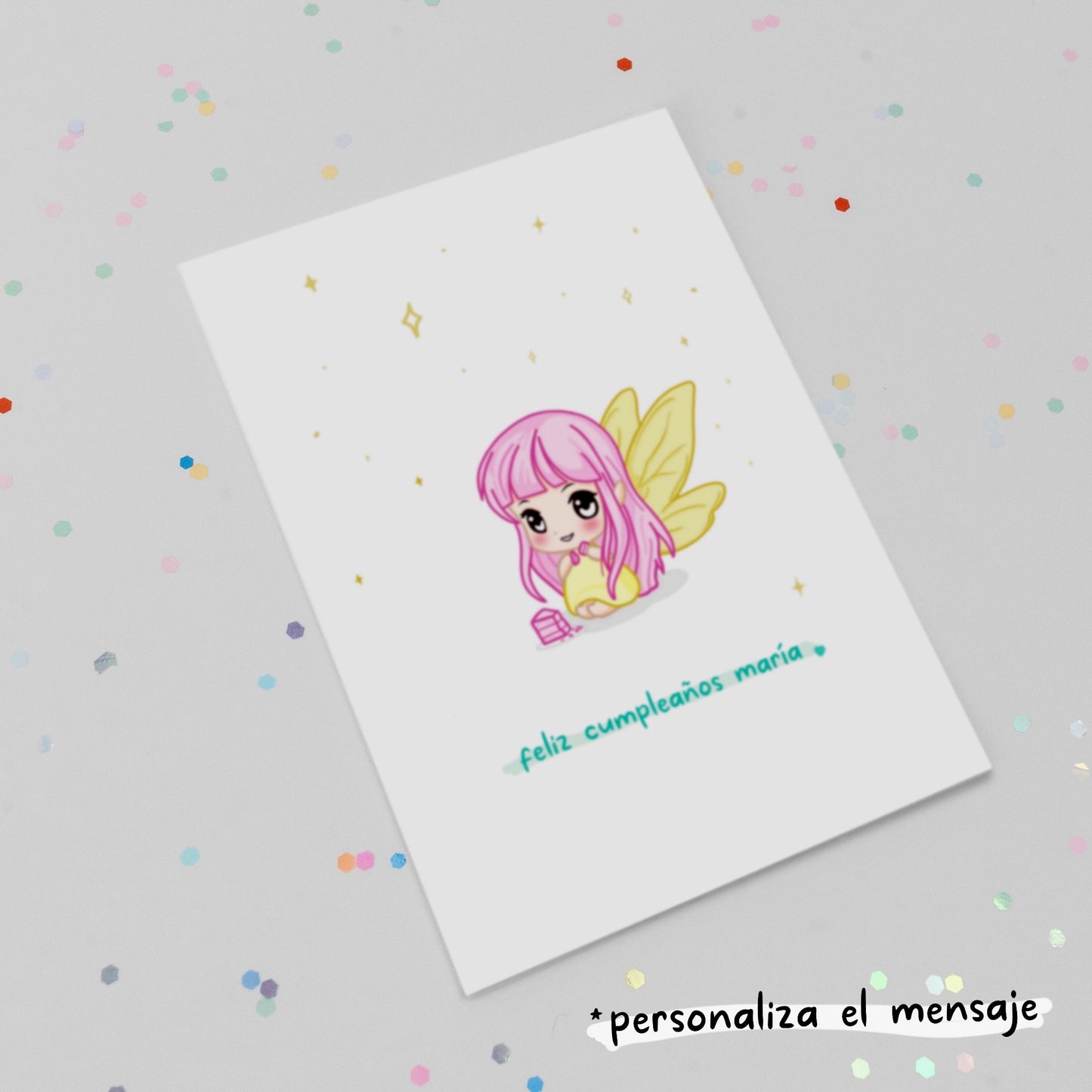 Luna - Customizable Kawaii Greeting Card