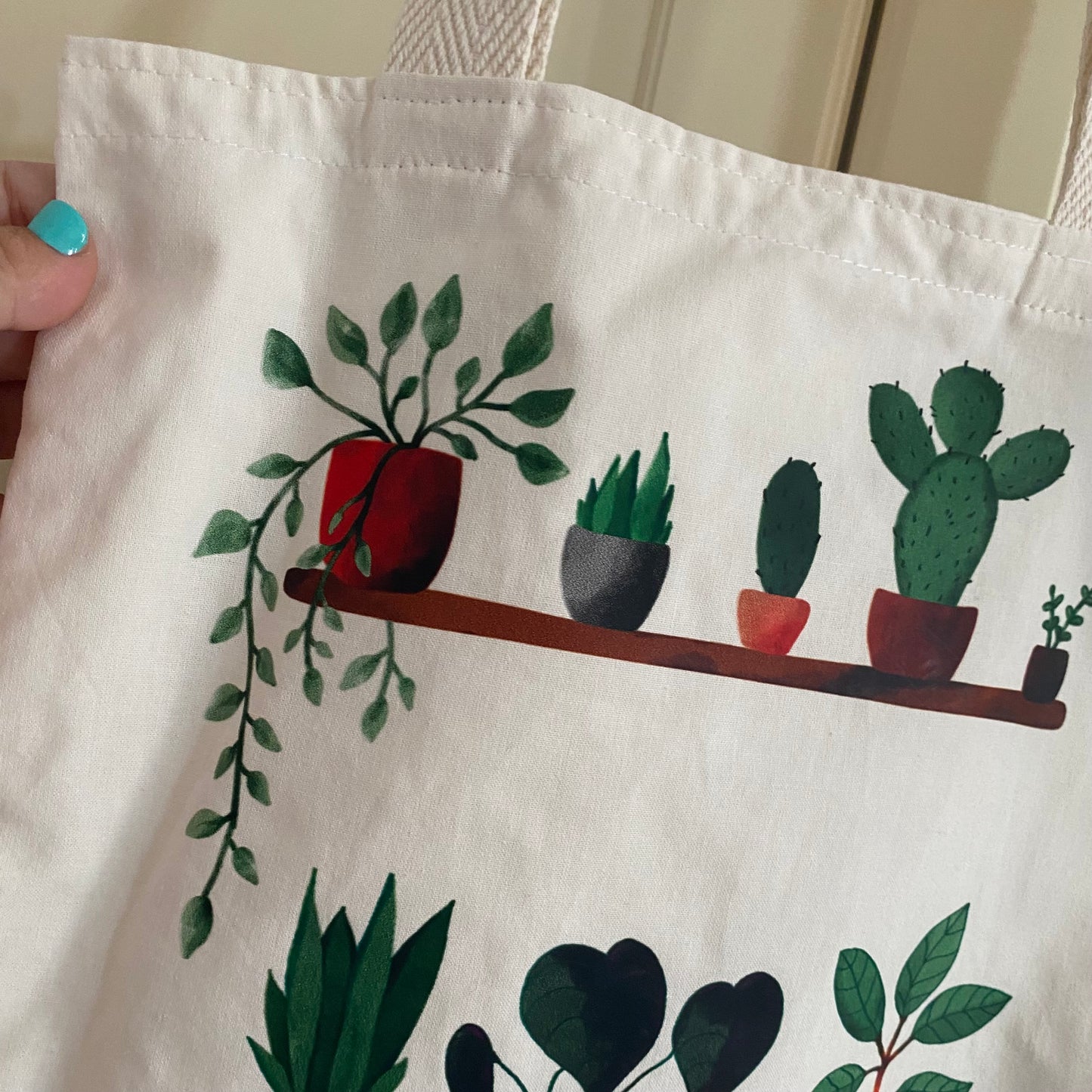 Bolsa Tote Bag Decorada con Plantas