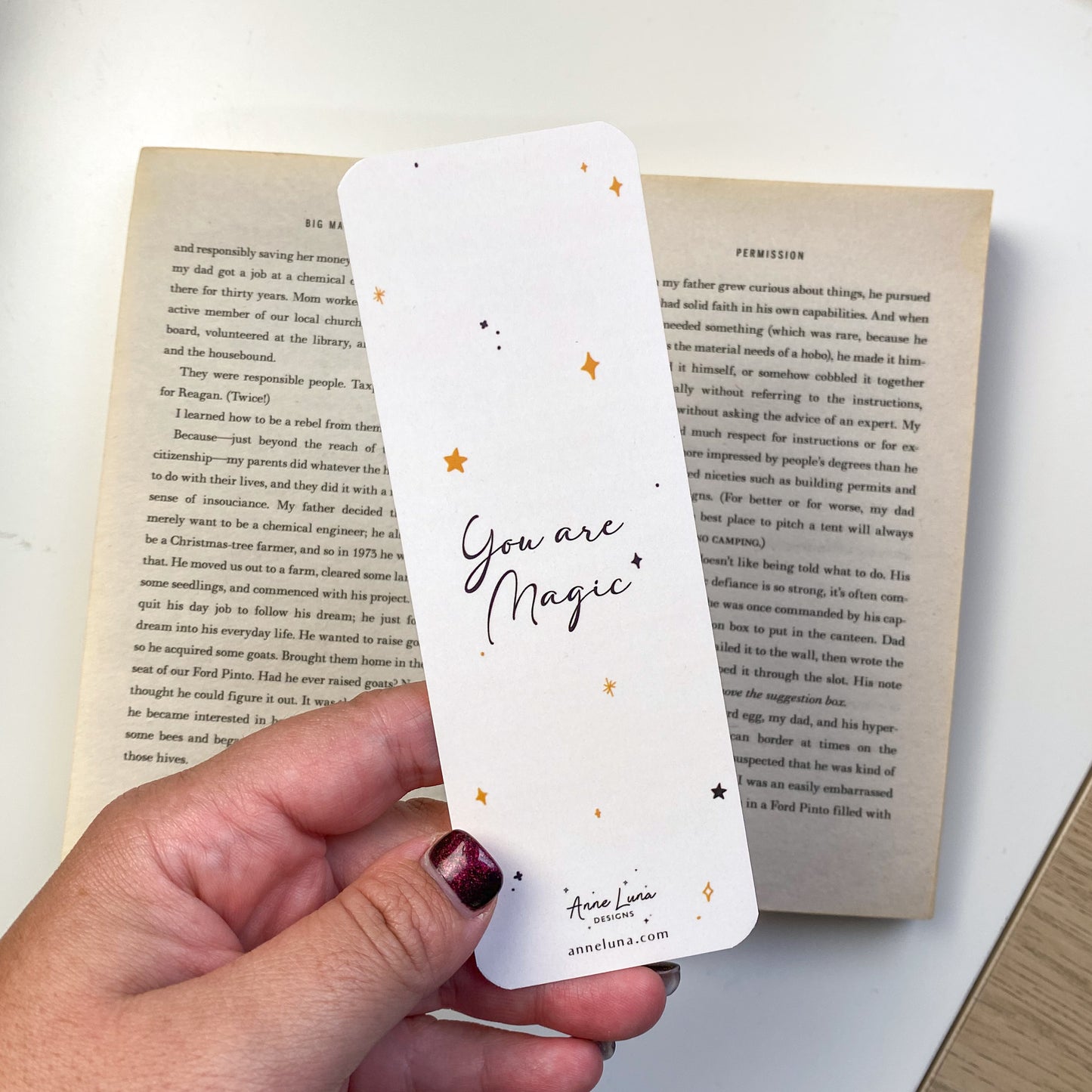 Autumn Illustration Bookmark - Nyx - Kawaii Cat