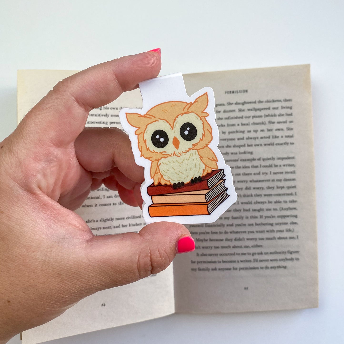 Marcapáginas Magnético - Otto con Libros - Búho estilo Kawaii