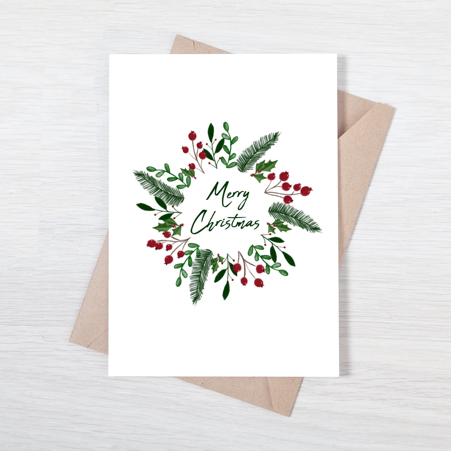 Wreath Christmas Card - Feliz Navidad