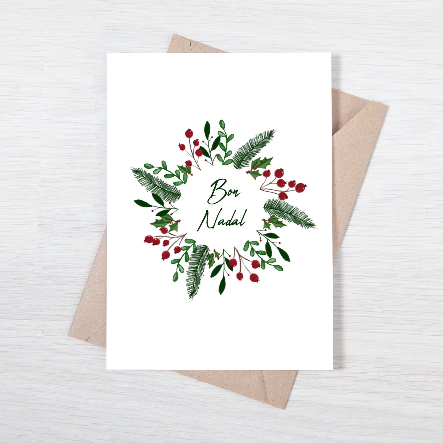 Wreath Christmas Card - Feliz Navidad