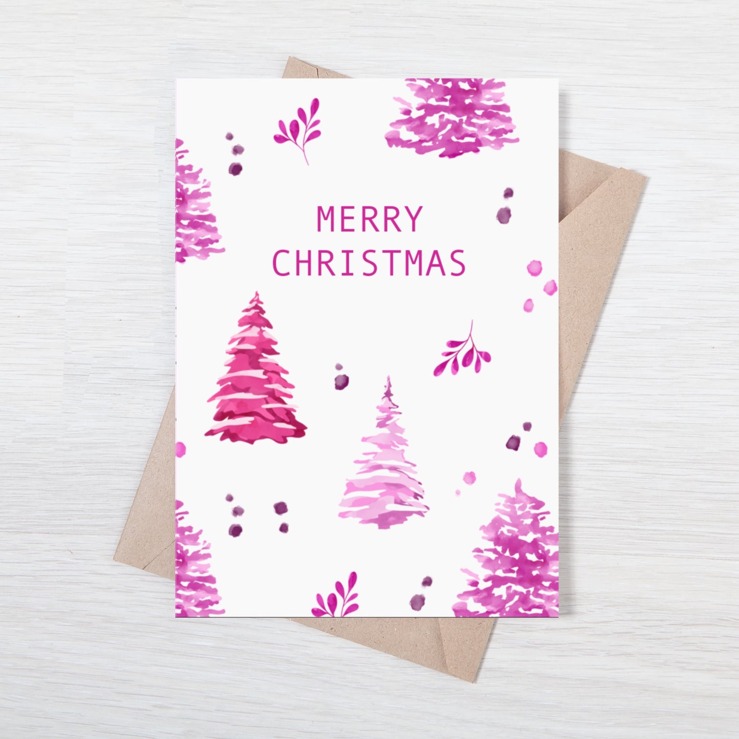 Pink Trees Christmas Card