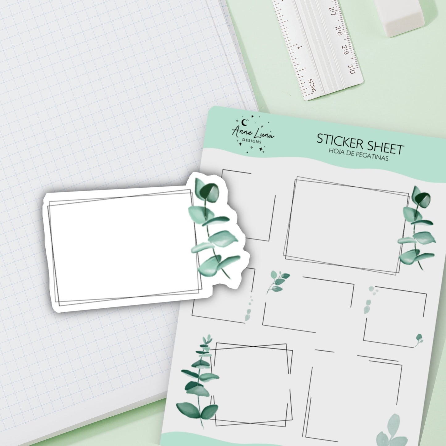 Eucalyptus Basic Sticker Sheet for Planner or Bullet Journal