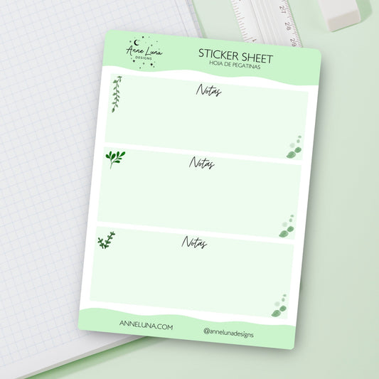 Plants Basic Box Sticker Sheet for Planner or Bullet Journal