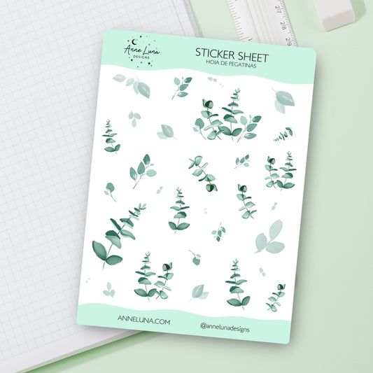 Eucalyptus Sticker Sheet for Planner or Bullet Journal
