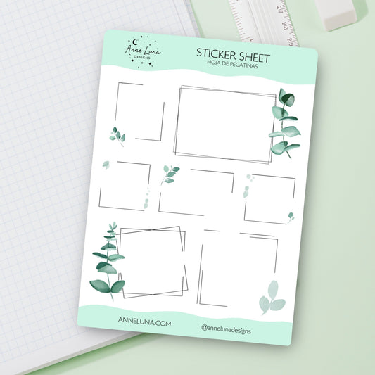 Eucalyptus Basic Sticker Sheet for Planner or Bullet Journal