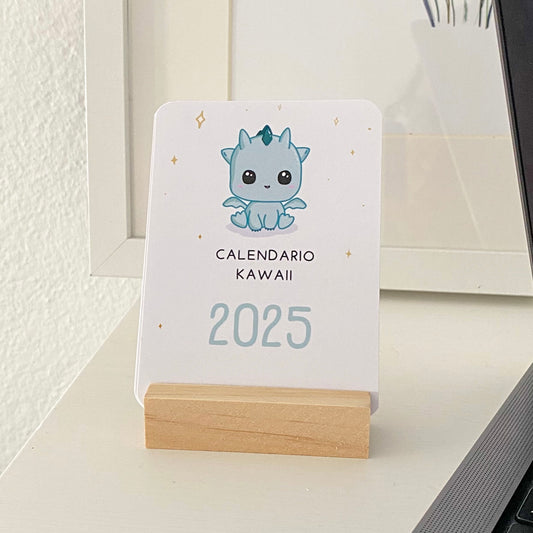 Calendario Mini con Ilustraciones Kawaii 2025