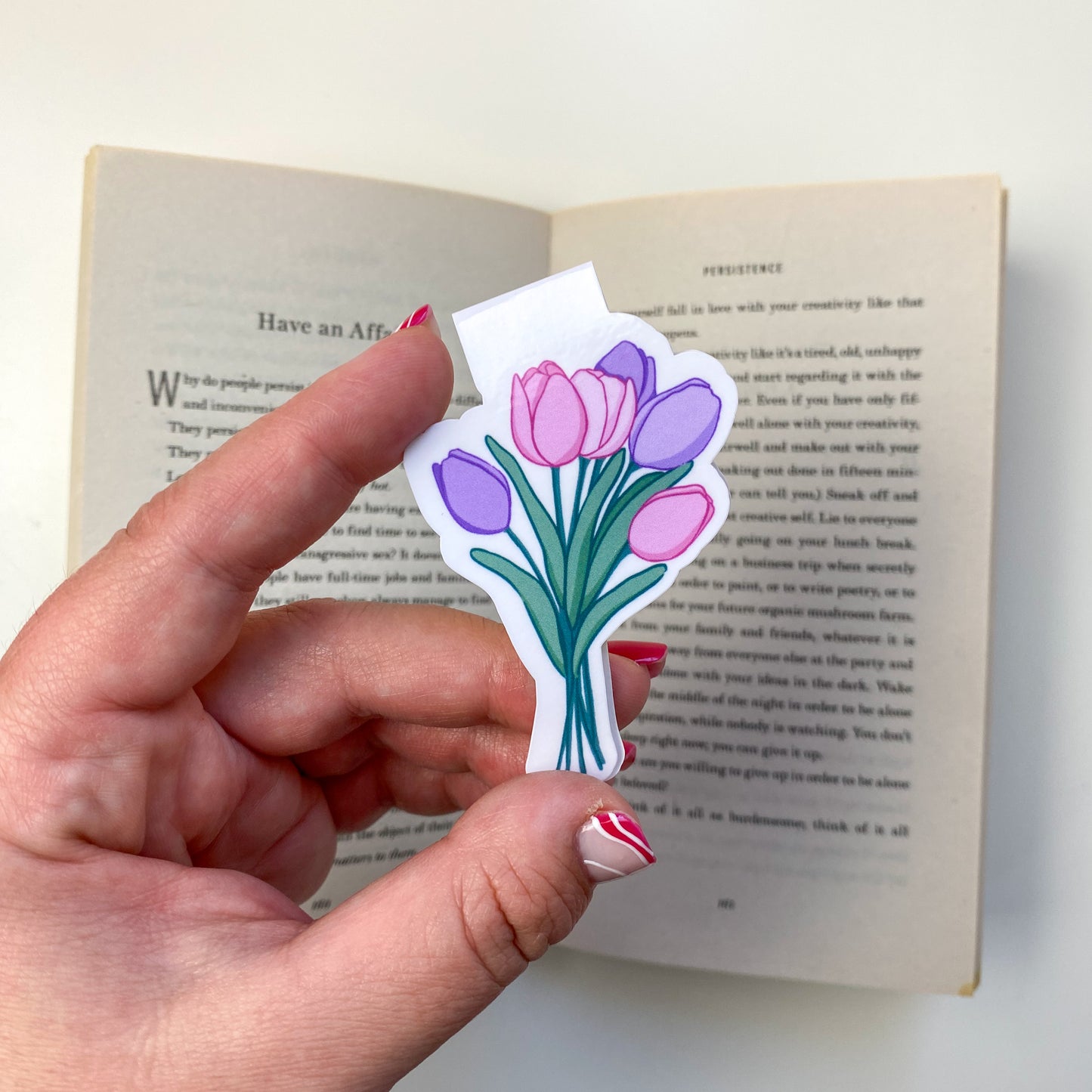 Tulips Kawaii Magnetic Bookmark
